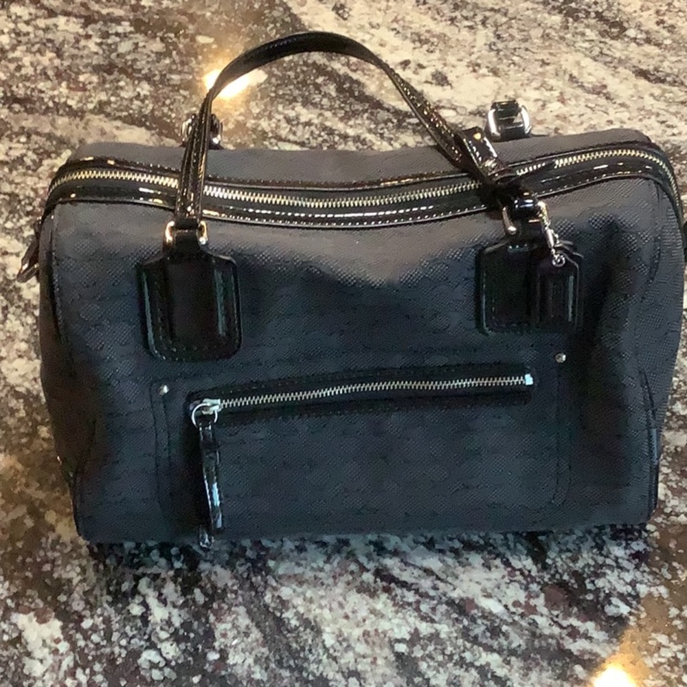 New With Tags- Coach poppy signature C oxford satchel,gray/black